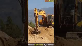 Hyundai 220 Excavator Removing Loose Soil and cleaning Hilly Road - #Shorts