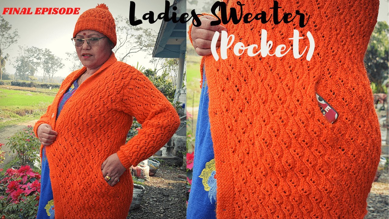 Final Episide (Pocket) - Ladies Long Sweater I Ladies Sweater Bunne Tarika I Knit Ladies Sweater