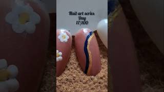 Abstract waves for Day 17. 🌊 Tell me in the comments what I should try next!#SwirlNails #GoldNailArt