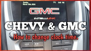 GMC Intellilink. How To Change Clock Time. Works On GMC Terrain, Pickups & More.