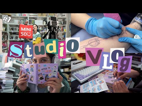 STUDIO VLOG 7 || Nuevo Tattoo, Creación de contenido y journaling 📚✨