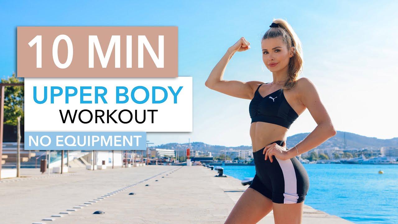 10 MIN UPPER BODY WORKOUT - for toned arms, chest & back muscles - Pamela Reif