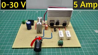 Make your own 30v variable Power Supply at home| 0-30v 5 Amp |Variable Power Supply