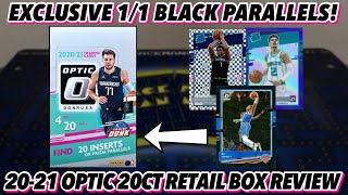 EXCLUSIVE 1/1 BLACK PARALLELS! | 2020-21 Panini Donruss Optic Basketball 20ct Retail Box Review screenshot 2