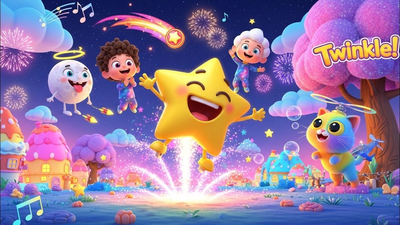 "Twinkle Twinkle Little Star - Magical 3D Kids Lullaby Adventure!"