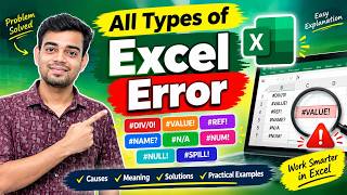 All Types of Errors in Excel Explained 🔥 | #VALUE!, #REF!, #DIV/0!, #N/A & More