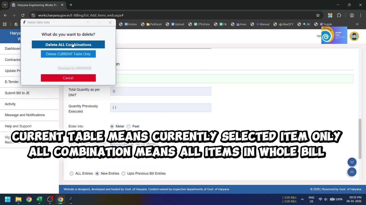 Auto Delete Bill in Contractor id (Estimation and Billing mrgargsir hewp Tool)