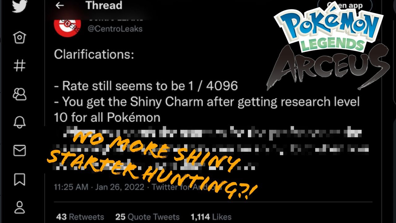 YOU CAN’T HUNT FOR SHINY STARTERS ANYMORE?! + New Shiny Info! Pokemon Legends: Arceus