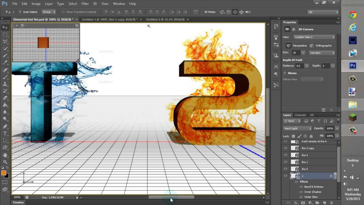 Photoshop element text |FIRE| Tutorial EASY - YouTube