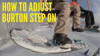How To Adjust Burton Step Ons : Baseplate and Highback