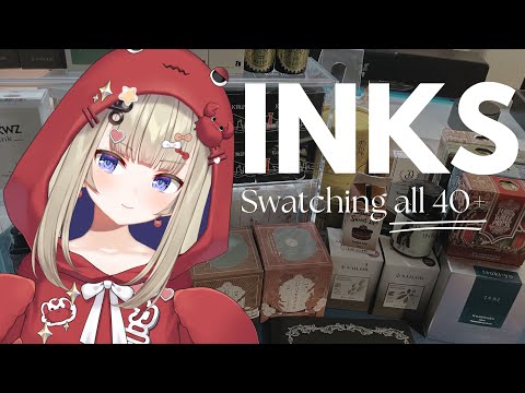 Swatching a VTuber's Ink Collection! (Handcam)