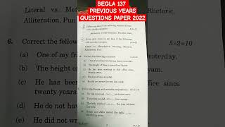 BEGLA137 PREVIOUS YEAR  IGNOU QUESTIONS PAPER 2022 #begla137 #exam #bag2 #ignouexam2022