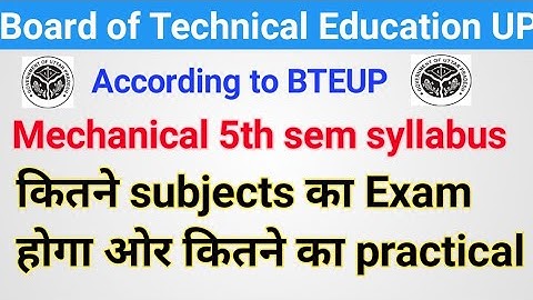 Mechanical 5th Sem Syllabus #bteup_syllabus #bteup
