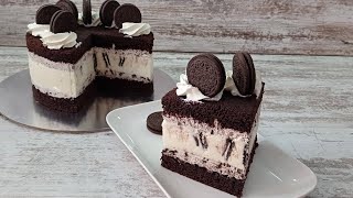 the popular OREO chocolate cake! with a delicate mousse! With a hand mixer! OREO cake recipe!