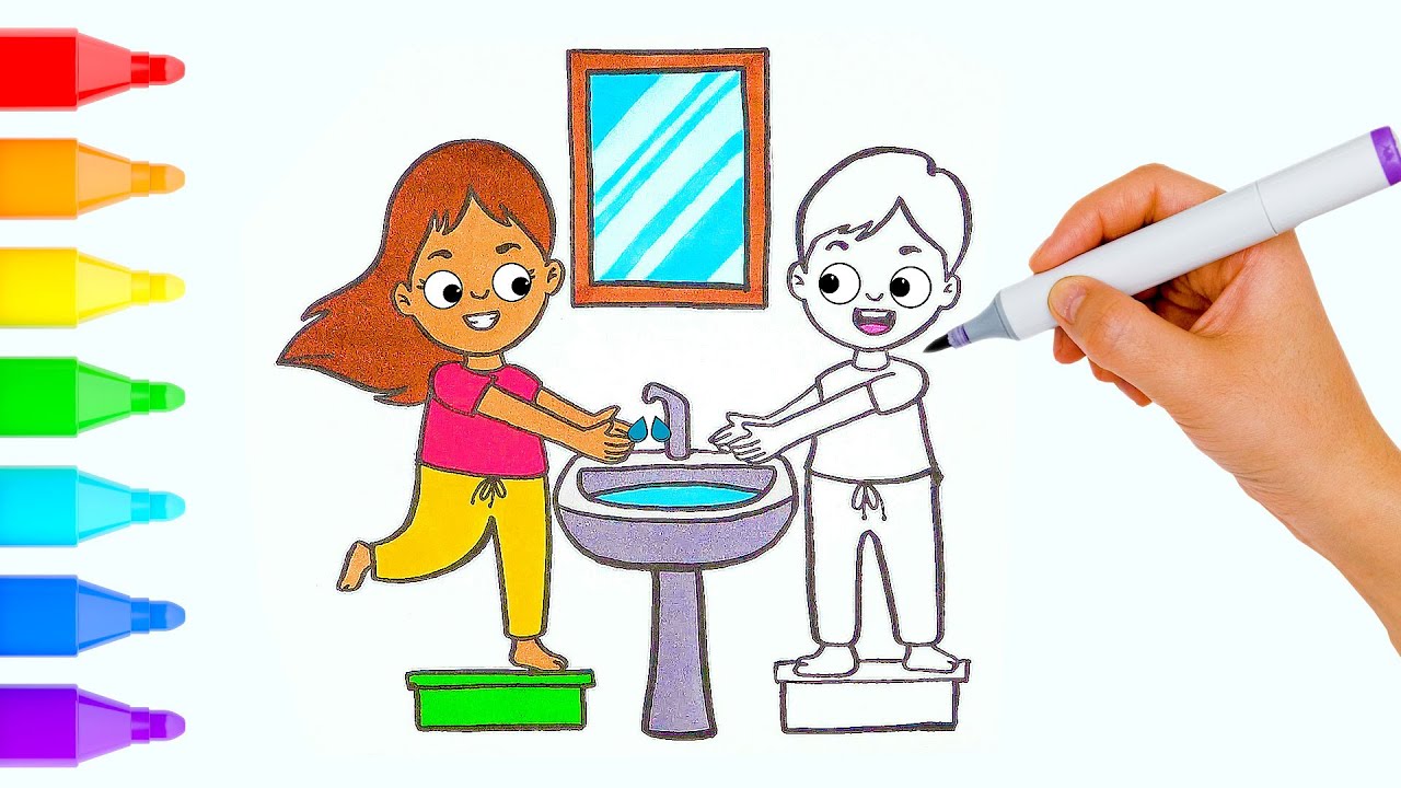 Wash your hands 🍭🍡 💖 Painting, Coloring for Kids and Toddlers 🌟 - YouTube