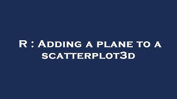 R : Adding a plane to a scatterplot3d