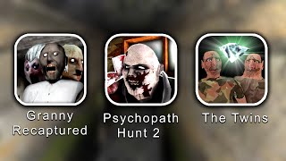 Sewer Escape Battle - Psychopath Hunt 2 Vs Granny Recaptured Vs The Twins Full Gameplay