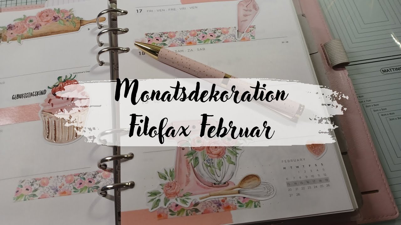 Monatsdekoration Februar - Kalender/Filofax dekorieren - YouTube