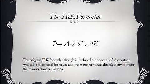Modern IOL Formulae   Part I  ( for free Biometry Validation Tool visit quickguide.org  )