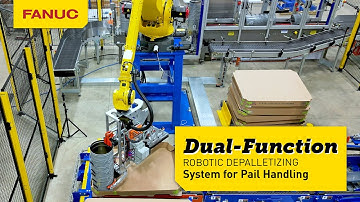 Fully Automated Dual-Function Depalletizing System using a FANUC M-410 Robot