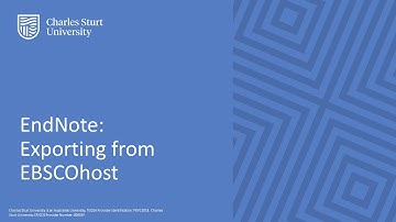 EndNote: Exporting from EBSCOhost