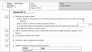 Correction de contrôle 2 semestre 1 informatique tronc commun  تصحيح امتحان المعلوميات الدورة 1