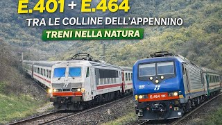 Doppia E.464 + E.401 tra le colline dell’Appennino | Treni nella natura