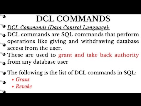 DCL Commands || Grant, Revoke || Data Control Language || SQL commands ...