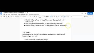 What is a Statistical Question?