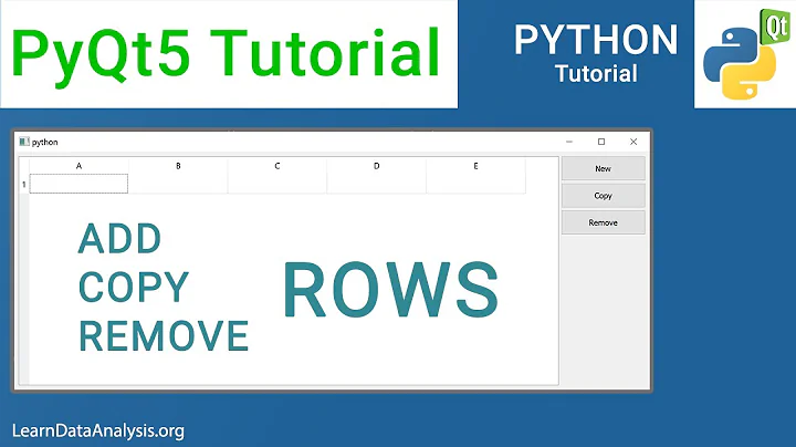 Add, Copy, Remove Rows on a table widget | PyQt5 Tutorial