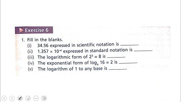 Countdown book 8 chapter 6 logarithm Question 1 fill in the blanks.