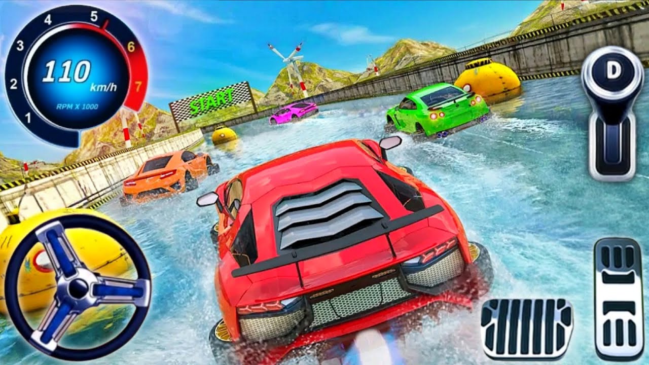 Water Car Racing Simulator - Water Surfer Floating Car Stunt 3D - Android Gameplay