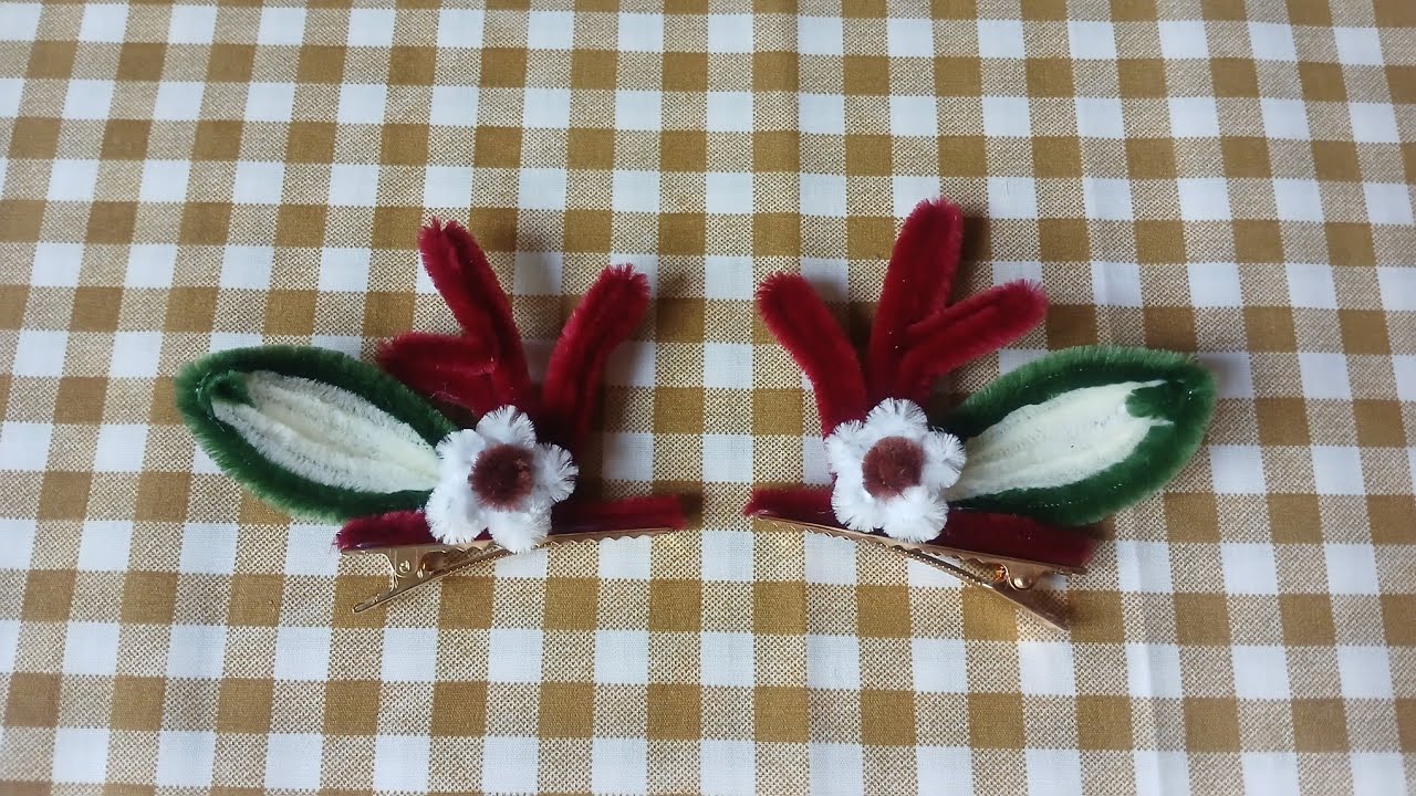 reindeer hair clips กิ๊บเขากวางลวดกำมะหยี่