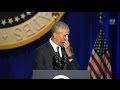 Les larmes de Barack Obama pendant son discours d'adieux