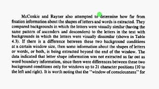Eye movements while reading