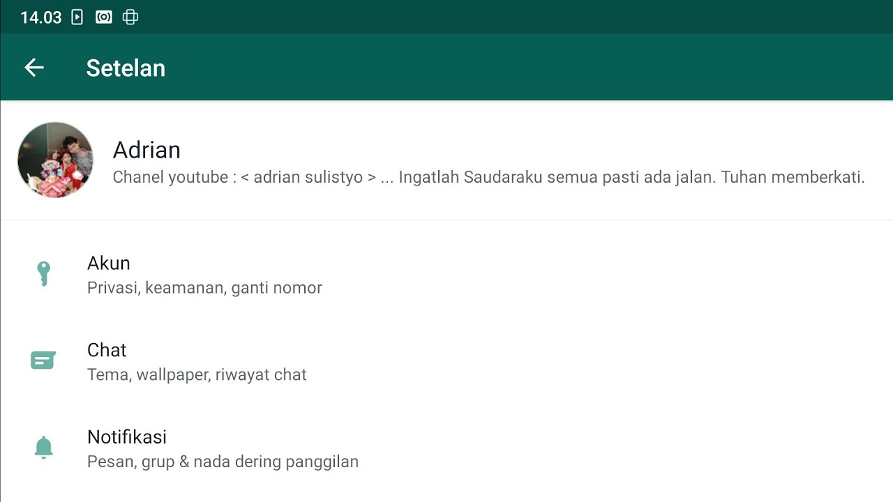 pengaturan WA - YouTube pengaturan WA - YouTube