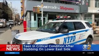Teenage boy in critical condition after stabbing outside Lower East Side pharmacy