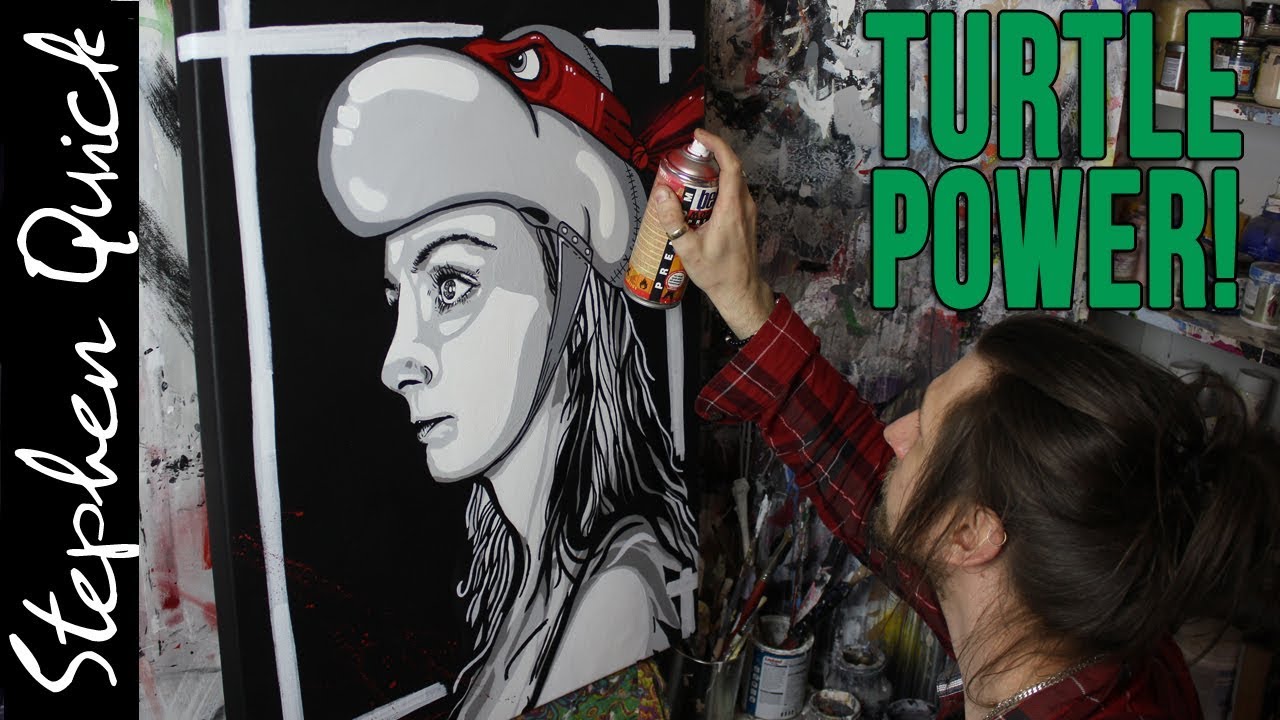 COWABUNGA! 3 Layer Stencil Painting | Spray Paint & Acrylic | TMNT Art paint net