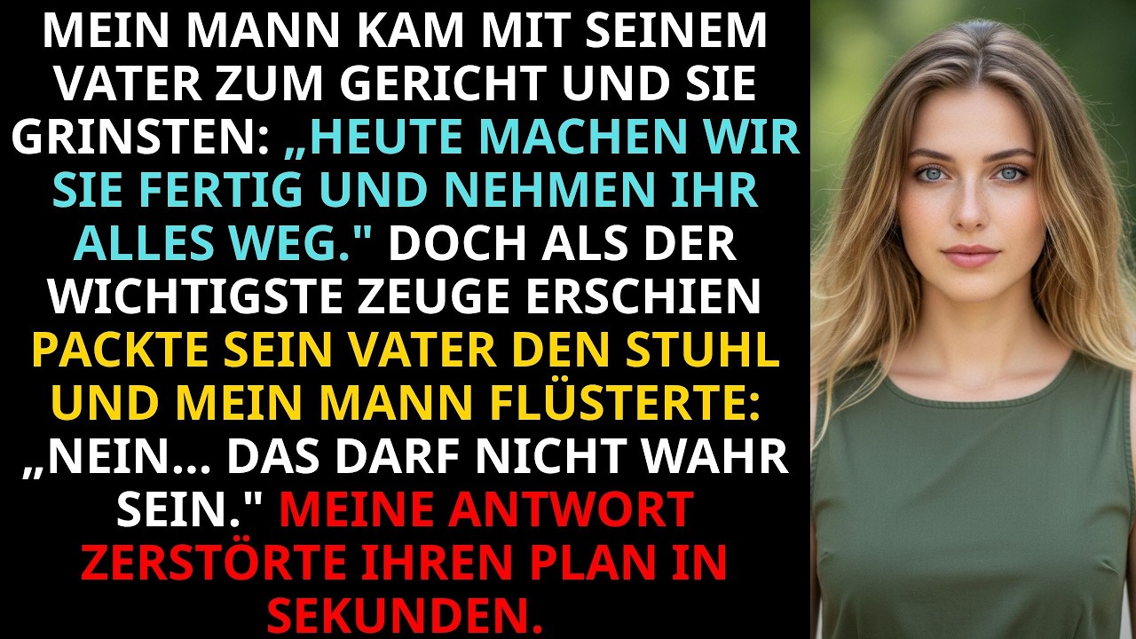Ich stand vor Gericht, und mein Schwiegervater flüsterte seinem Anwalt zu: „In einer Stunde ist es vorbei, und wir sehen sie nie wieder.“ Sieben Jahre lang hatte mich die Familie Dorn wie eine...