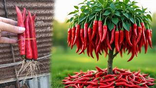 New method of planting chili with chili fruit air layering ,How to Grow Chili Plants