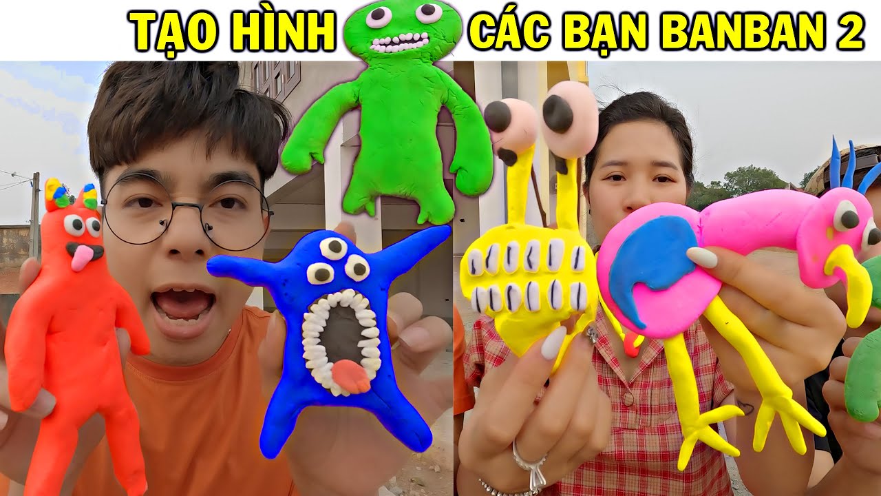 THẮNG TÊ TÊ TẠO RA TẤT CẢ CÁC BẠN GARTEN OF BANBAN 2 BẰNG ĐẤT  MÀU SẮC CÙNG XÚC XÍCH HEO CAO BỒI