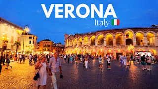 Walking Tour | Verona, Italy 🇮🇹 | Night Walk at the Gorgeous Home of Romeo & Juliet【4K】