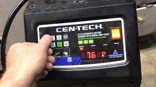 (REVIEW) centech 2/10/40/200 amp 6/12V automatic battery charger with engine jump start