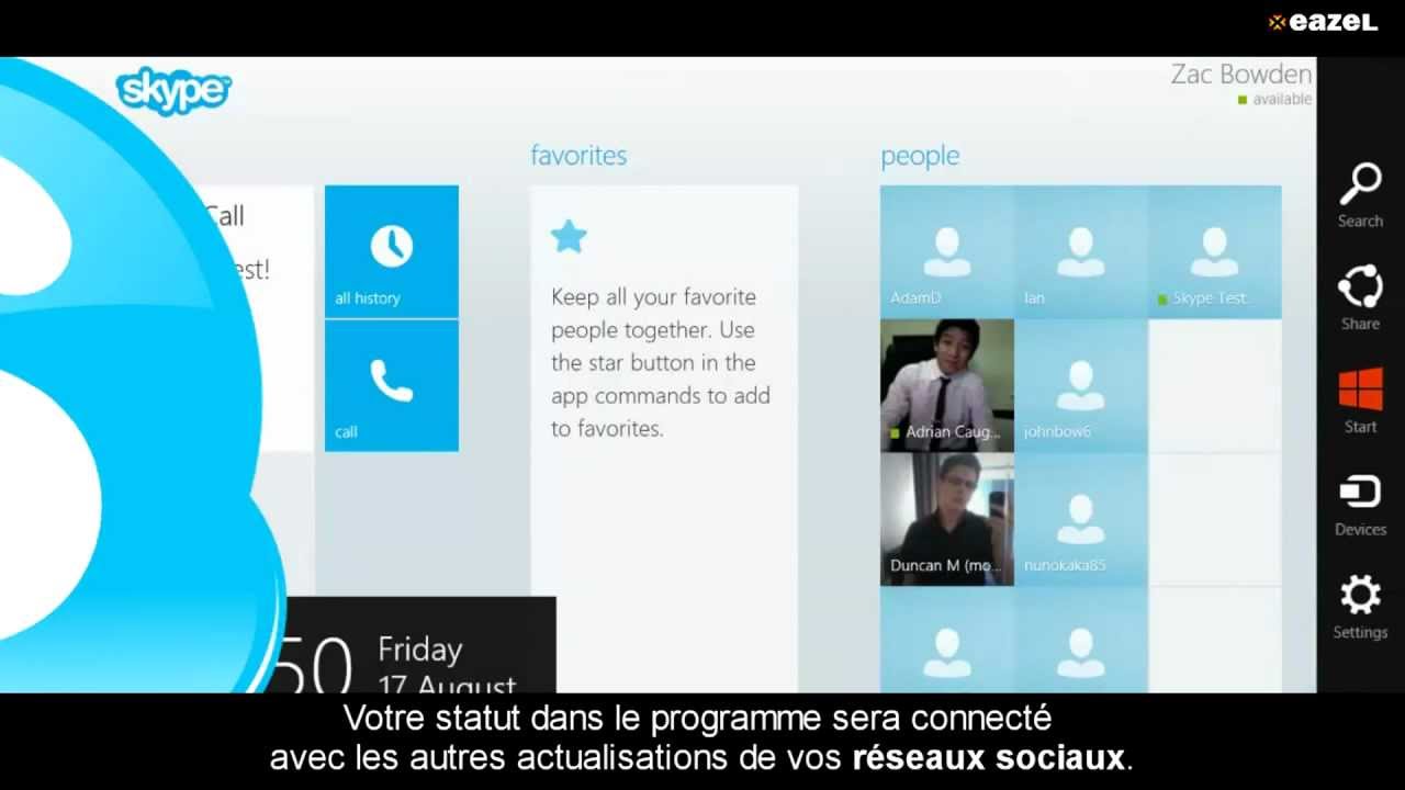 Skype pour Windows 8 en Français - EAZEL - YouTube