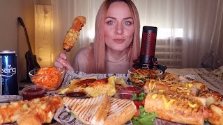 Eating | Кесадилья, Корн-Дог, Хот-Дог, Сырные Шарики | Corn Dog, Hot Dog, Cheese Balls Не Mukbang