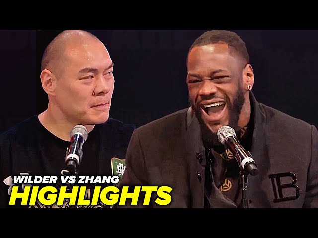 Deontay Wilder vs Zhilei Zhang - Press conference highlights u0026 face offs class=