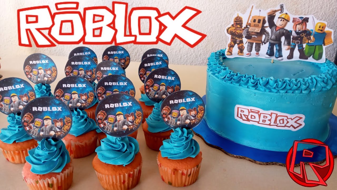 Pastel y cupcakes de ROBLOX | Idea de DECORACION sencilla y economica! -  YouTube