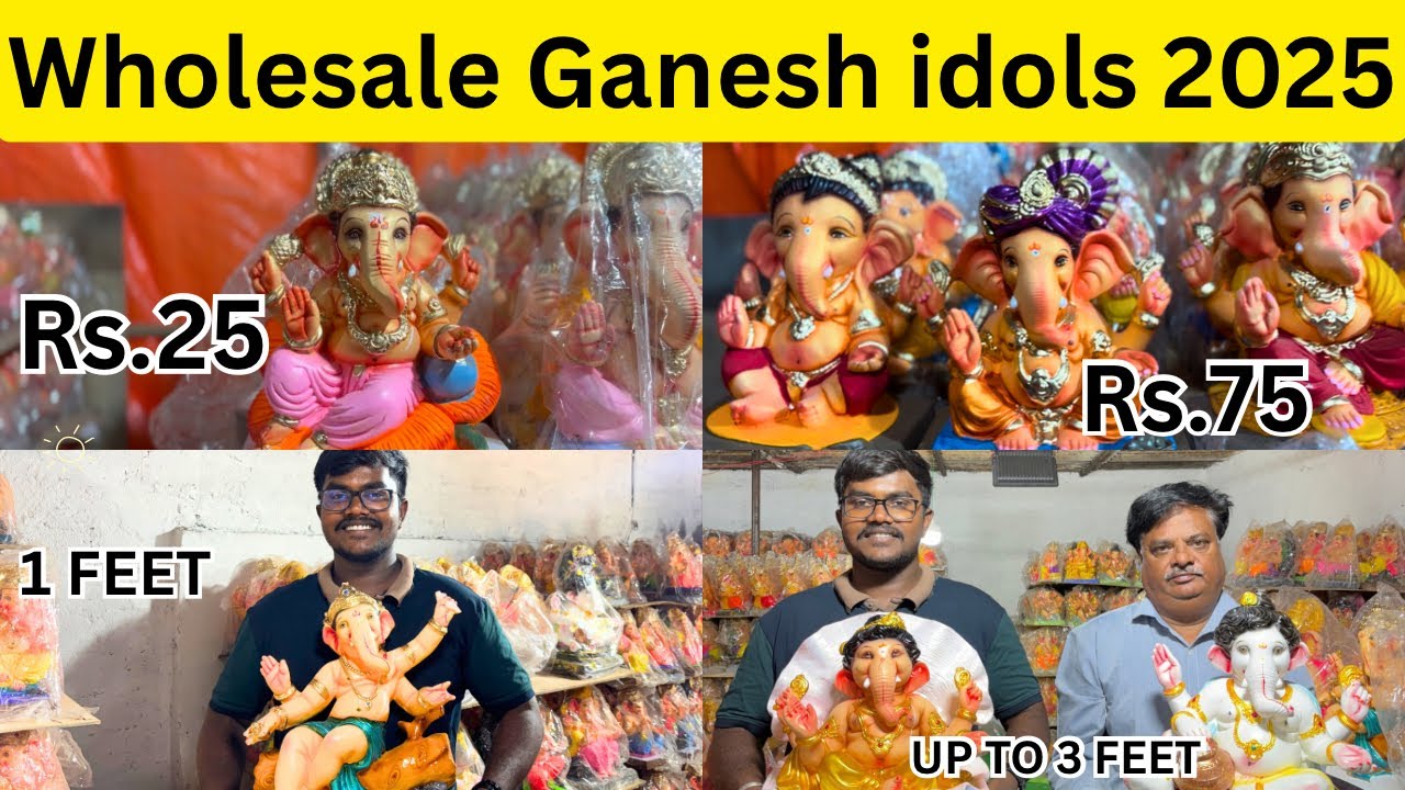 Whole sale Ganesh murthi 2025 || Rs.25 - Rs.800 || whole sale Ganesh idols | Hyderabad 