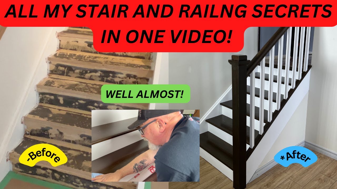 Complete Stair and Railing Makeover - YouTube