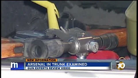 Assault rifle and cache of weapons discovered in car trunk examined